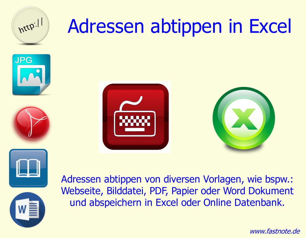 Adressen abtippen in Excel