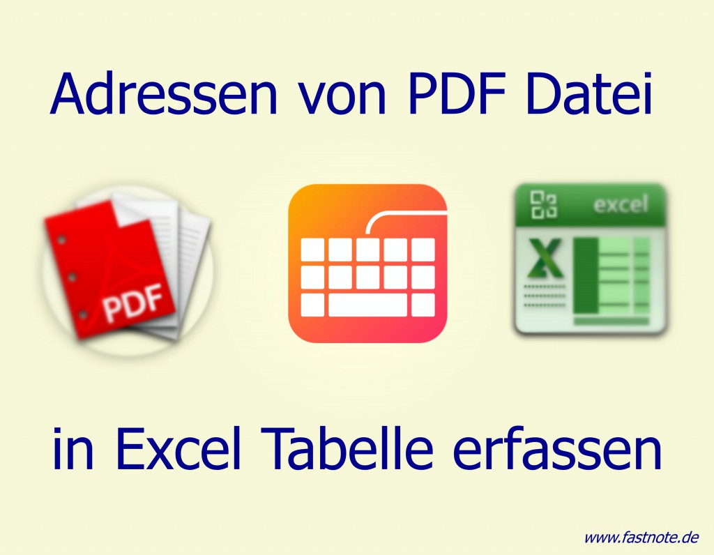 Adressen von PDF Datei in Excel Tabelle erfassen