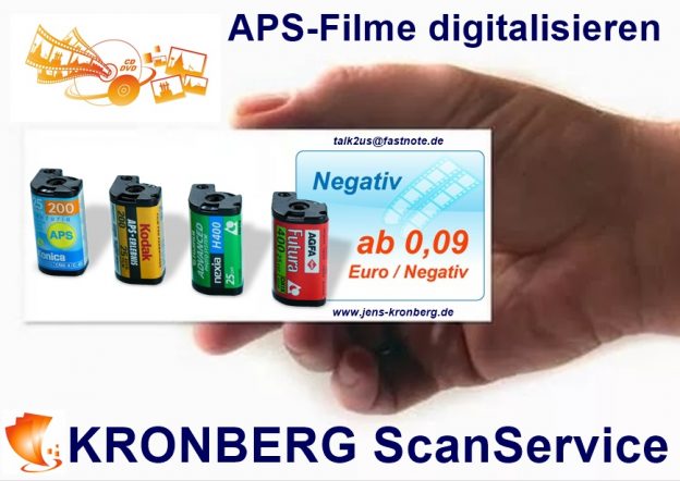 KRONBERG ScanService Digitalisierungsservice für Negativfilmstreifen Dias KB-Negative Negativfilme APS-Filme